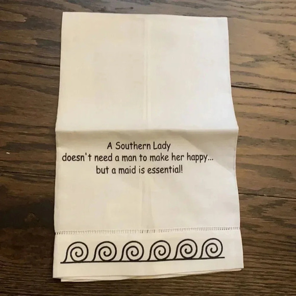 Southern Lady Man and Maid Hand Towel Kitchen Linen NWOT - Picture 1 of 8